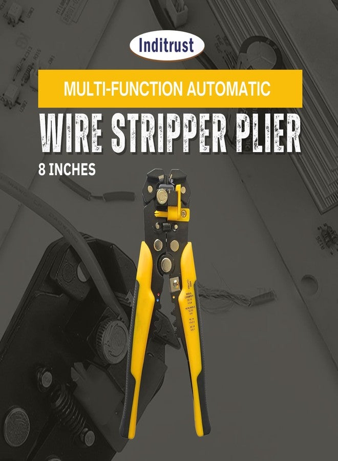 Inditrust 8" Multi-Function Automatic Wire Stripper Plier -Zinc-Alloy Body- Cutting Tool (Pack of 1) (Yellow) - Image 2